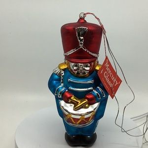 Vintage Department 56 Hand Blown and painted Mercury Glass Drummer Boy